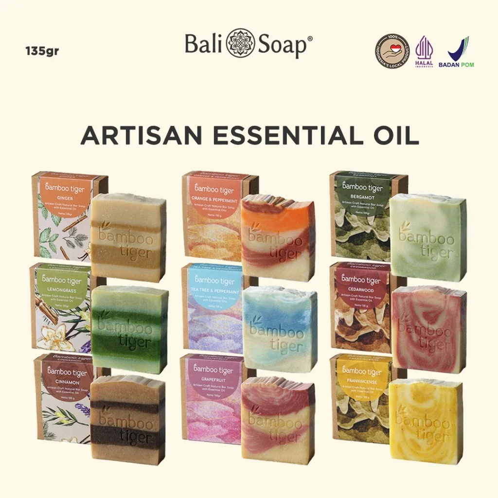 Bamboo Tiger Natural Artisan Essential Oil Bath Soap 135 g – BPOM Certified, Halal, SLS-Free & Paraben-Free