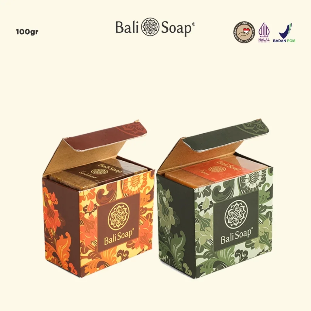 Bali Soap Luxury Natural Soap Set 3-Piece 100 g – BPOM Certified, Halal, SLS-Free, Paraben-Free