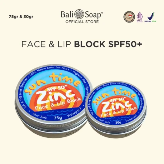 Suntime Zinc – Ultimate Face & Lip Sunscreen Block – SPF 50+ – Waterproof Mineral Protection