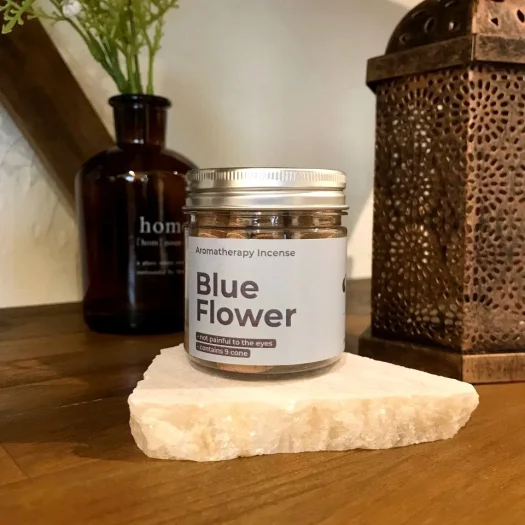 Aromatherapy Blue Flower Incense Cone by Dupa Keraton – Fragrant Bukhur Incense for Relaxation and Serenity