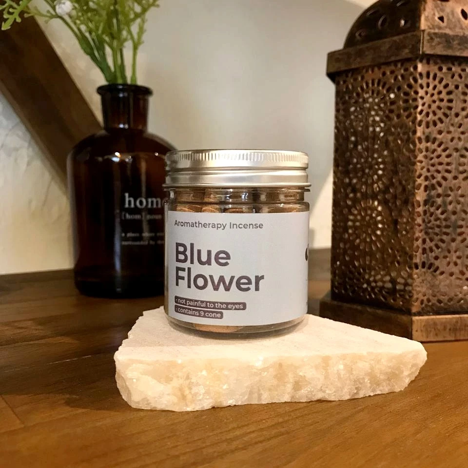 Aromatherapy Blue Flower Incense Cone by Dupa Keraton – Fragrant Bukhur Incense for Relaxation and Serenity