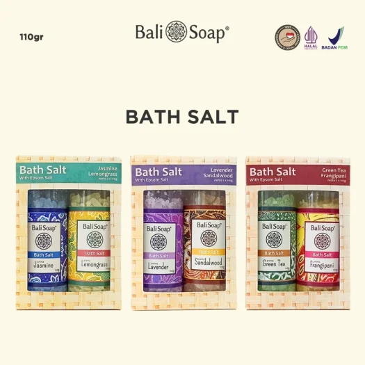 Bali Soap Aromatherapy Bath Salt Set – 2-Piece 110 g Soothing Soak & Relaxation, BPOM Certified & Halal