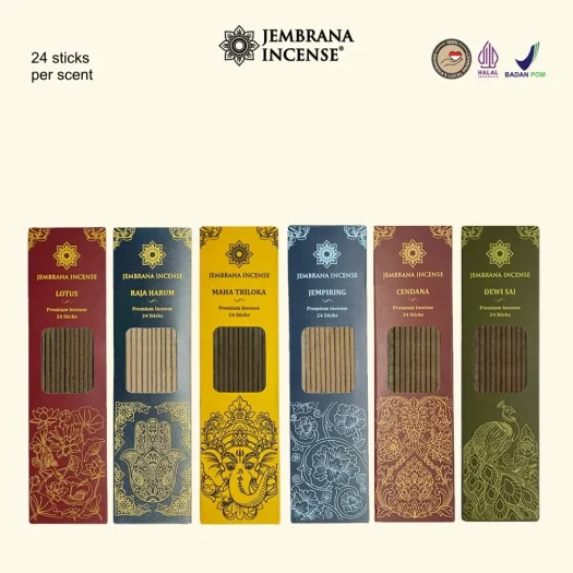 Jembrana Incense – Bali Aromatherapy Incense Sticks – 24 Fragrant Sticks For Worship And Meditation