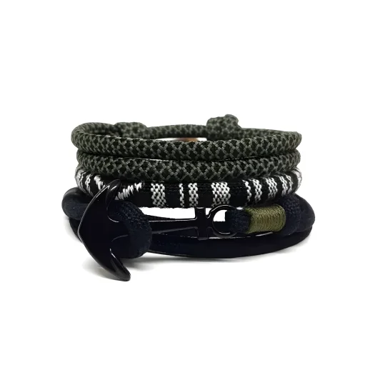 Premium Black Paracord Anchor Bracelet For Men And Women – Adventure Wristband Set