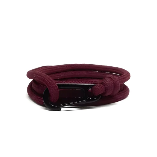 Mini Paracord Bracelet With Carabiner – Affordable Maroon Accessory For Men And Women
