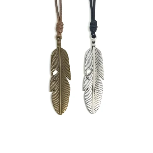 Premium 3D Feather Pendant Necklace For Men – Affordable Necklace Collection