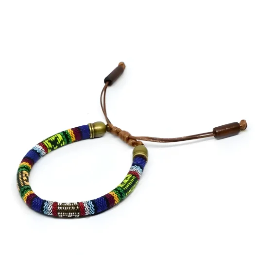 Green Woven Cord Ethnic Bracelet
