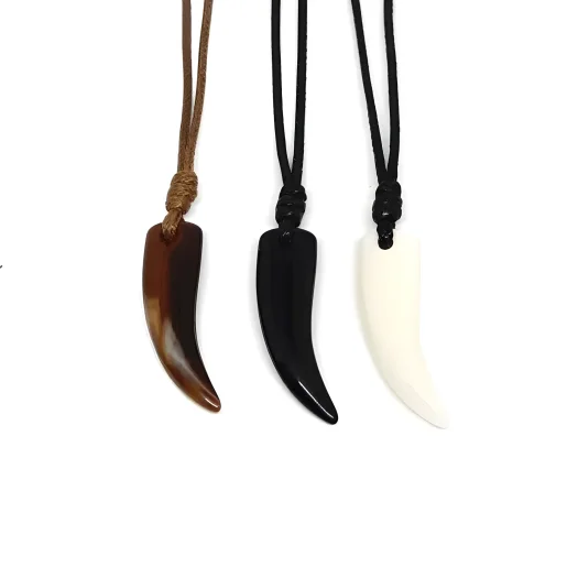 Melamine Fang Pendant Necklace For Men And Women