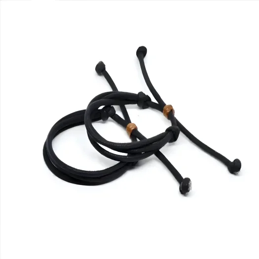 Three-Layer Leather Cord Bracelet – Black