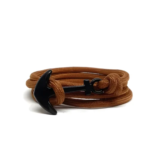 Premium Golden Brown Paracord Anchor Bracelet for Men and Women