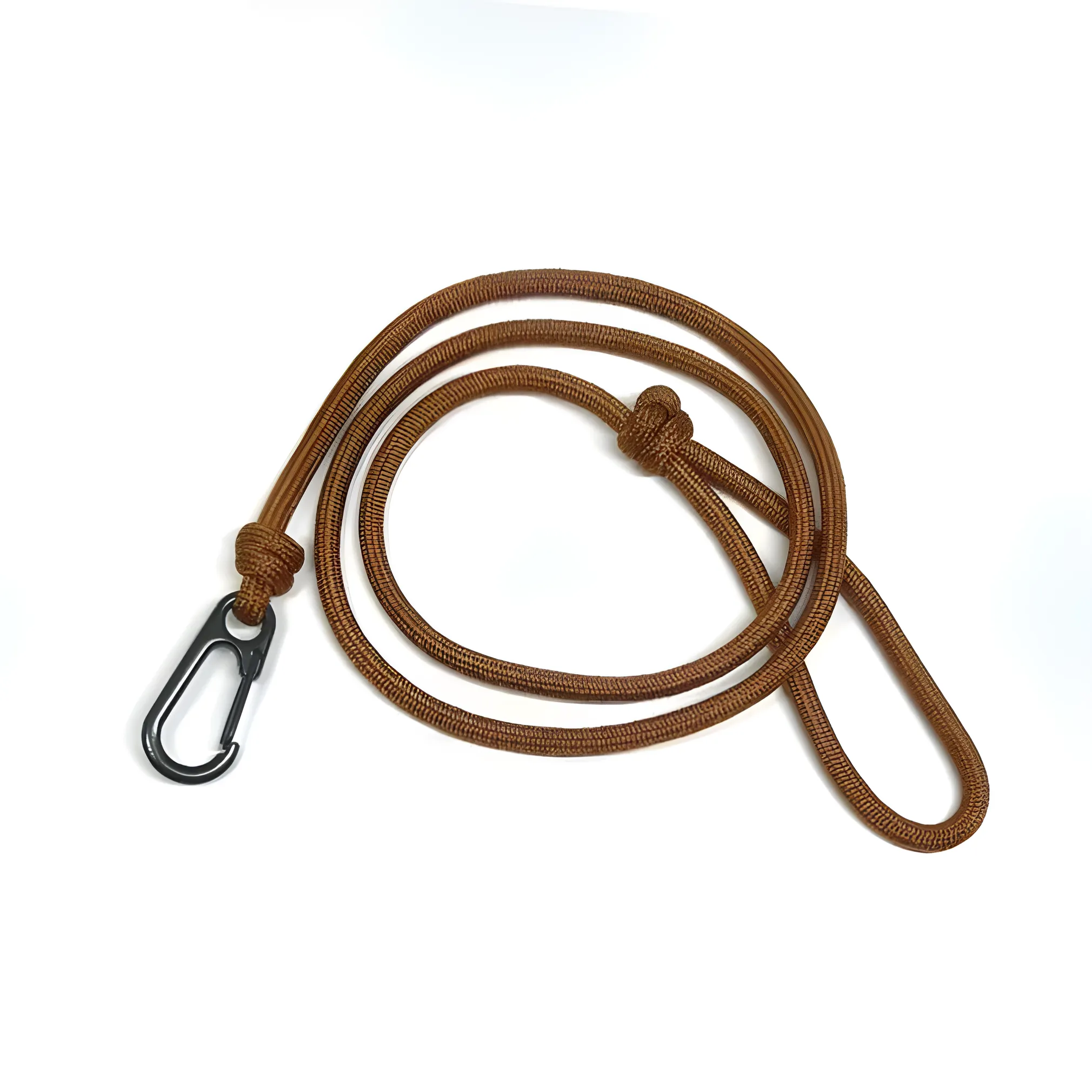Mini Premium Golden Brown Paracord Prusik Bracelet With Carabiner | Nusamade Mini Premium Golden Brown Paracord Prusik Bracelet With Carabiner - Image 2