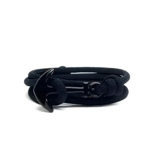 Premium Black Plain Paracord Anchor Bracelet For Men And Women – Affordable And Stylish