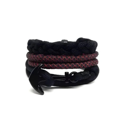 Paracord Prusik Bracelet Set: Men’s Anchor and Rope Fashion Accessories