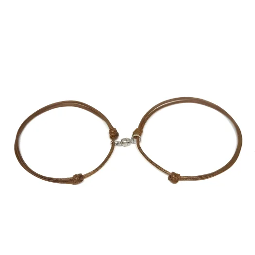 Premium Brown Magnetic Couple Bracelets for Men and Women – Affordable Matching Accessories