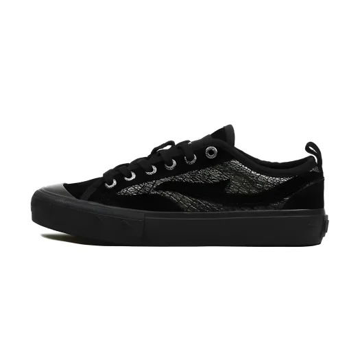 Mobatic Arctic Stylish Low-Top Black Green Leather Shoes for Men