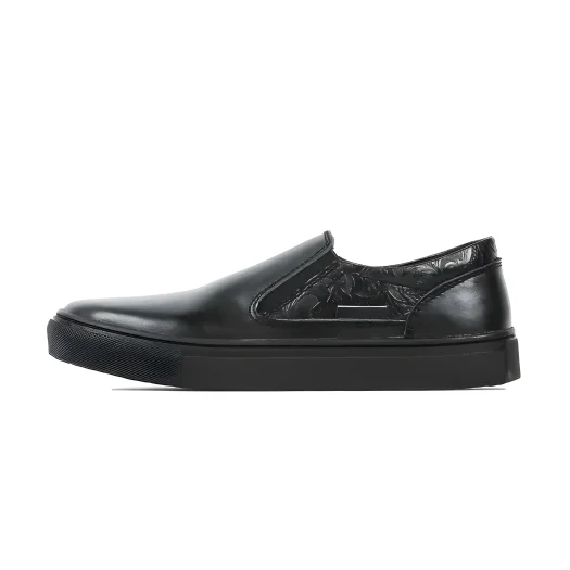 Mobatic Slip-On Asa All Black Men’s Leather Shoes
