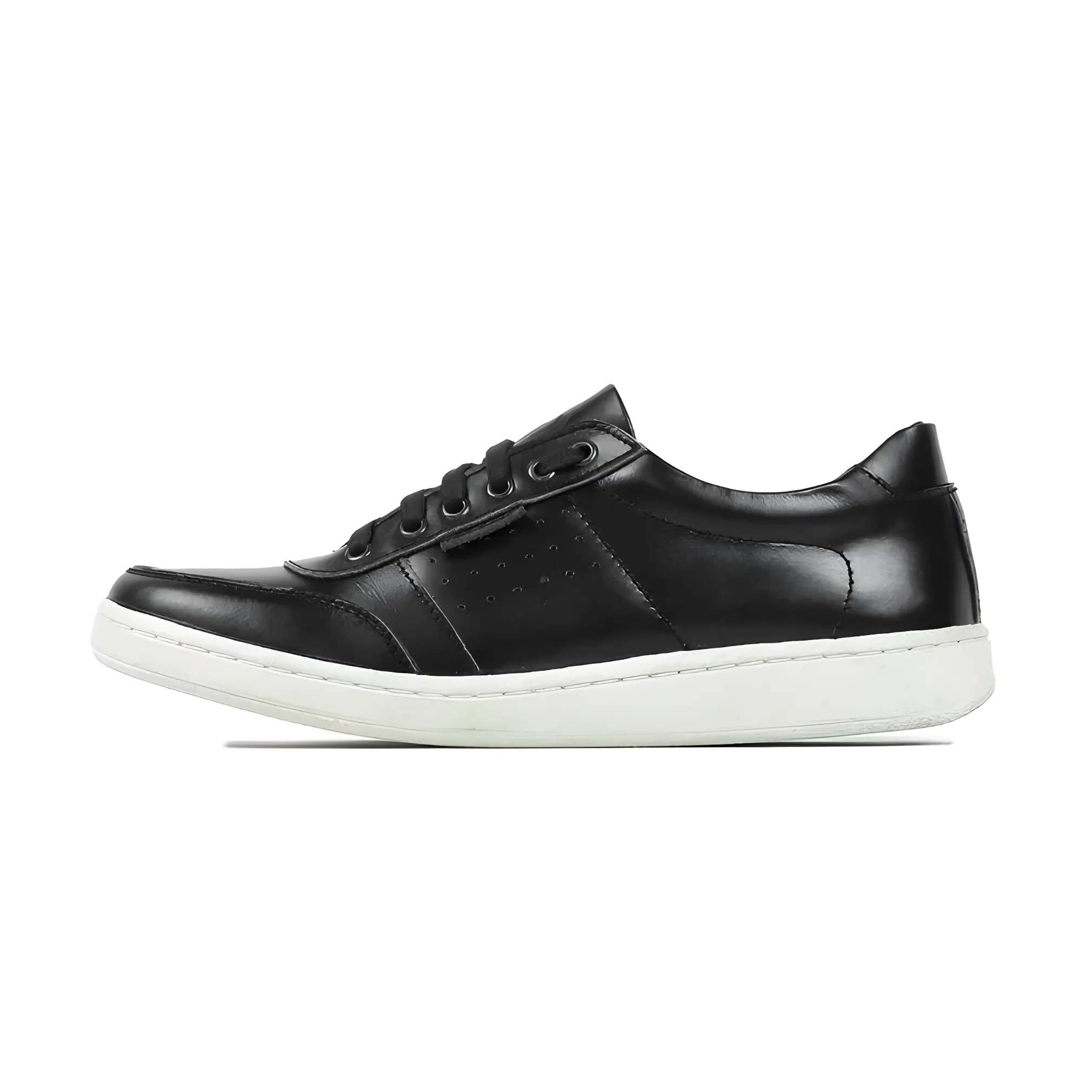 Mobatic Titan Black & White Leather Shoes for Men