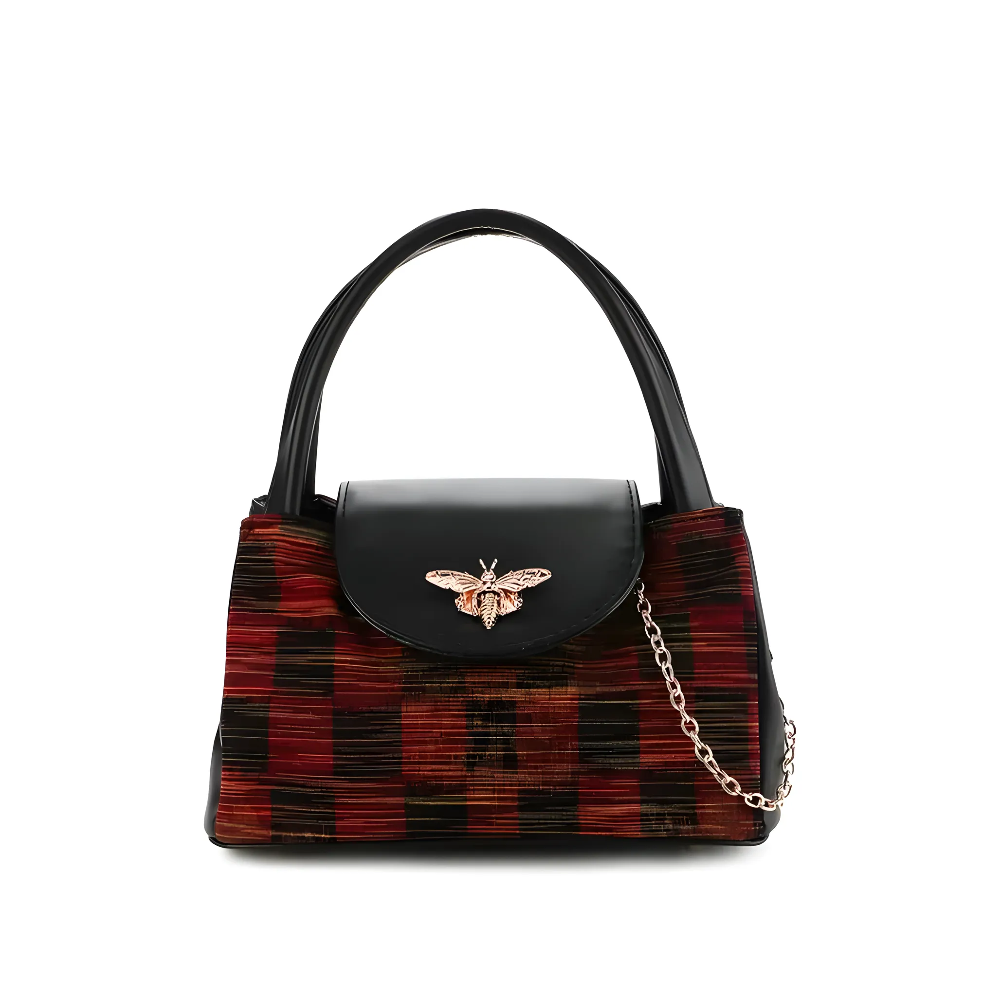 Mithlabs Jasmin Ethnic Women’s Sling Bag – Handcrafted Mini Woven Handbag with Chain Detail