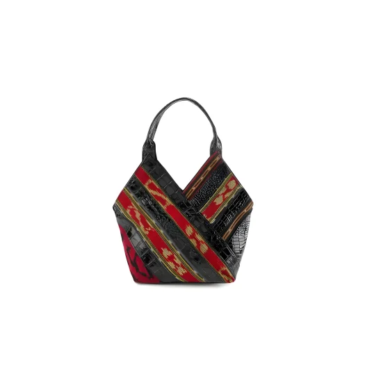 Mithlabs Sumba Okertu Etnic Batik Weave Shoulder Bag with Woven Fabric and Croco Pattern