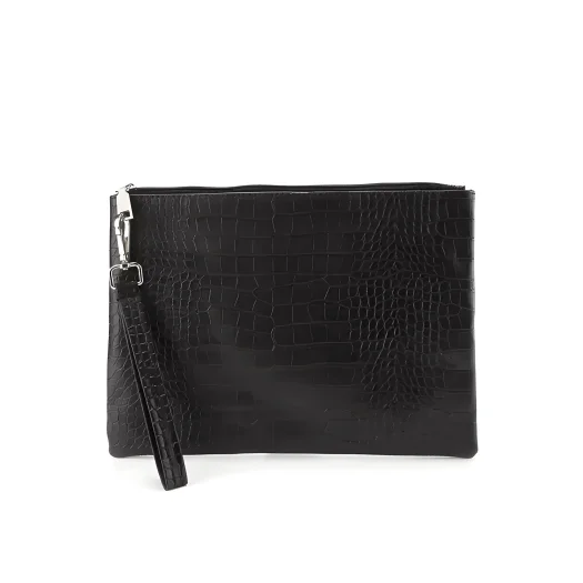 Mithlabs HK Croco Pattern Synthetic Leather Pouch For Men/Women With Premium Leather Handle