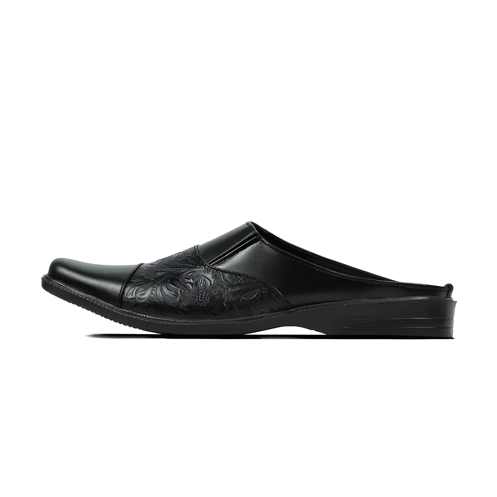 Mobatic Nusa All Black Leather Shoes for Men