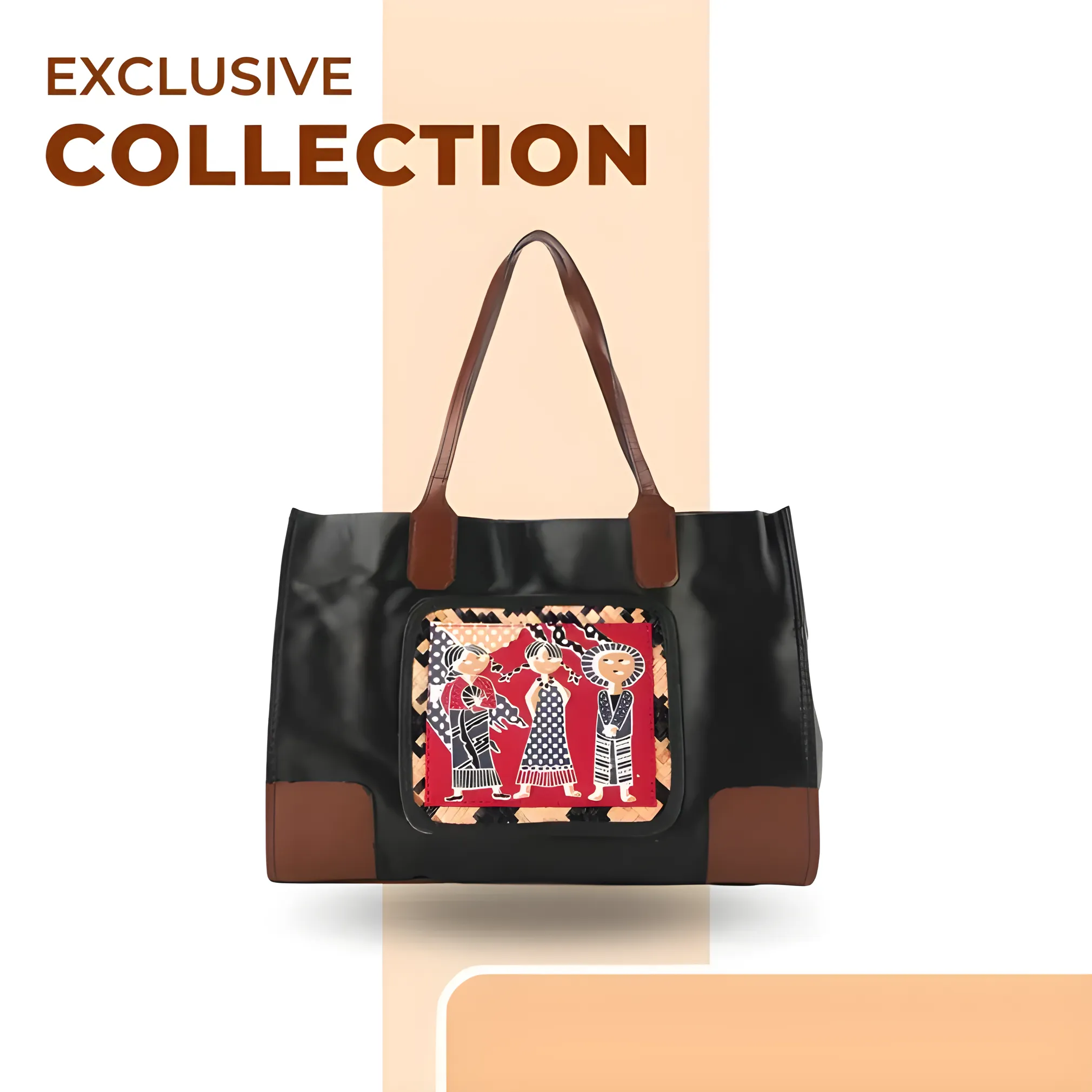 Mithlabs Multifunctional Large Synthetic Leather Batik Print Tote Bag – Stylish & Versatile