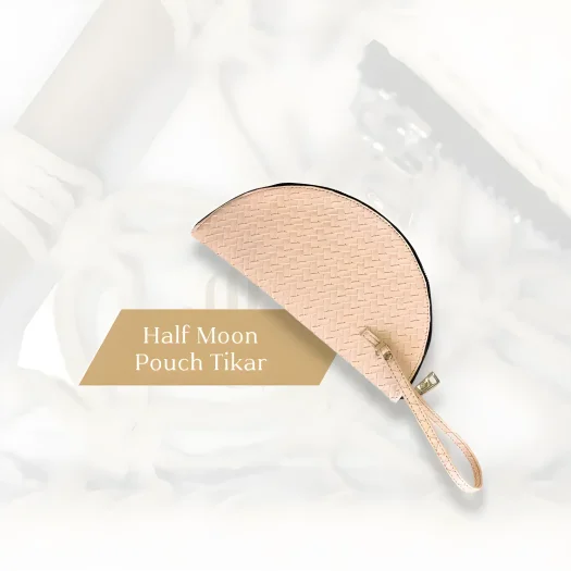 Mithlabs Chic Women’s Half Moon Pouch with Traditional Woven Mat Pattern