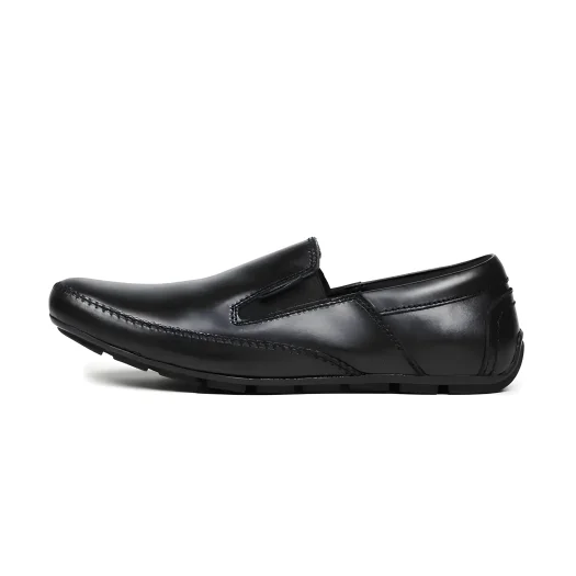 Mobatic Wicak Men’s Leather Loafers, Black