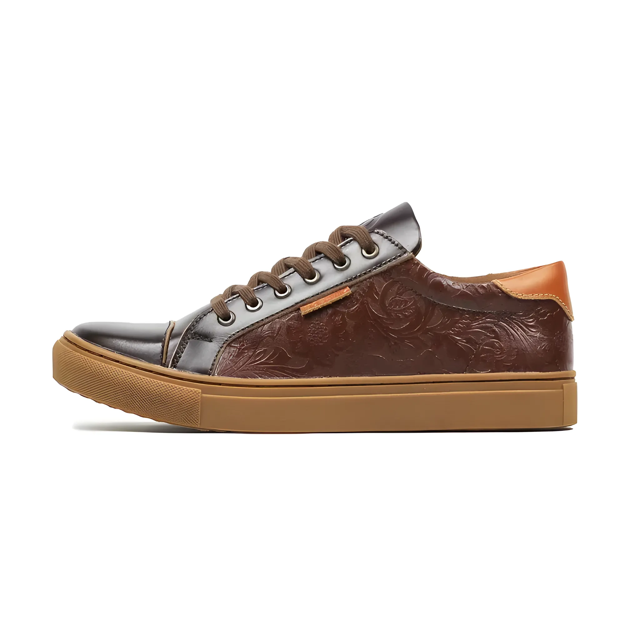 Mobatic Brata Low-Top Stylish Brown Premium Leather Shoes for Men