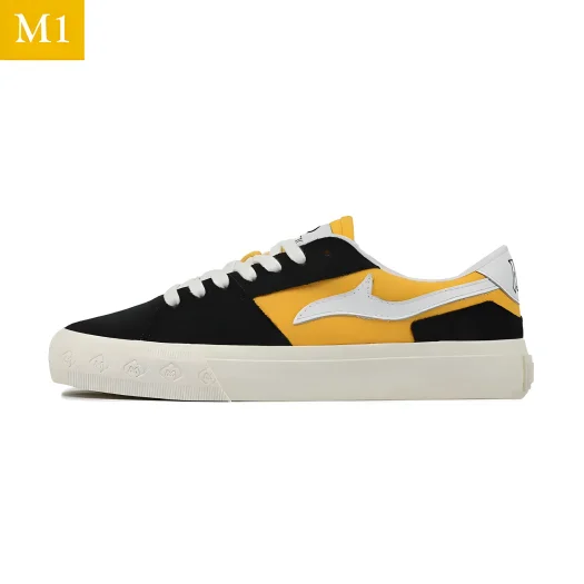 Mobatic Metro One (M1) Black Yellow Sneakers for Men and Women – Stylish Urban Footwear