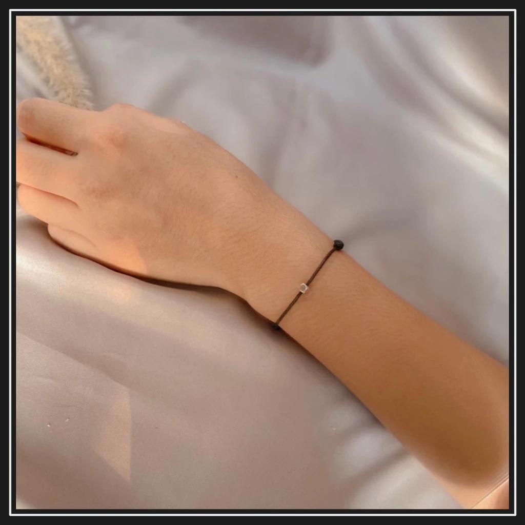 Minimalist Black Satin Cord Friendship Couple Bracelet - Unisex Waterproof Simple Design | Nusamade Minimalist Black Satin Cord Friendship Couple Bracelet - Unisex Waterproof Simple Design - Image 3