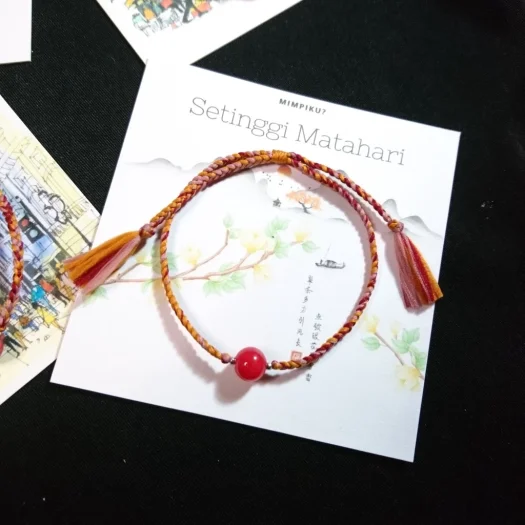 Handmade Boho Braided Unisex Bracelet And Anklet With Natural Red Ruby Stones