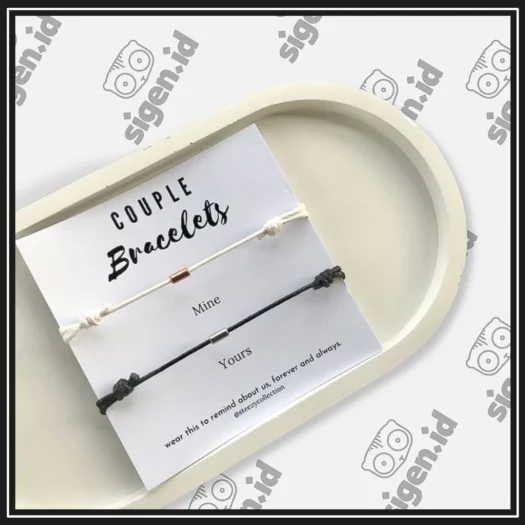 Aesthetic Black And White Couple Bracelet Set, Matching Accessories For Couples And Besties