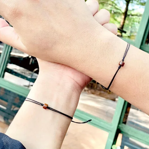Stylish Black String Koka Wood Bracelet for Couples and Friends – Unisex Gift for Him / Her
