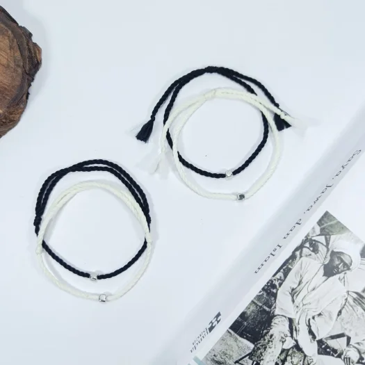 Adjustable Waterproof Black Cord Unisex Bracelet for Couples, Friends, – Simple & Stylish Band