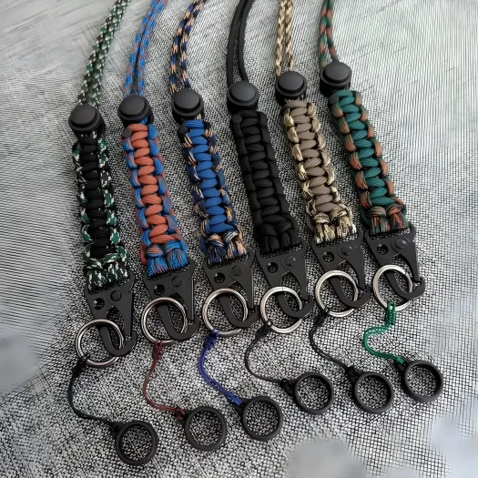 Card Holder / Name Tag / Phone Holder Camouflage Army Lanyard Set with 3 Pcs O-Ring for Outdoor Use