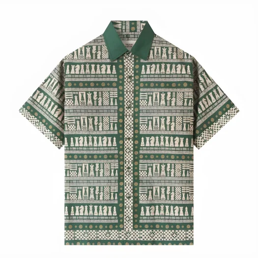 Telusur Kultur Printed Batik Shirt – Nusantara Pattern – Chess Design – Green