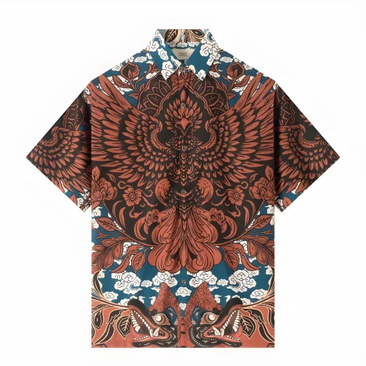 Telusur Kultur Printed Batik Shirt – Nusantara Inspired Design – Garuda – Brown