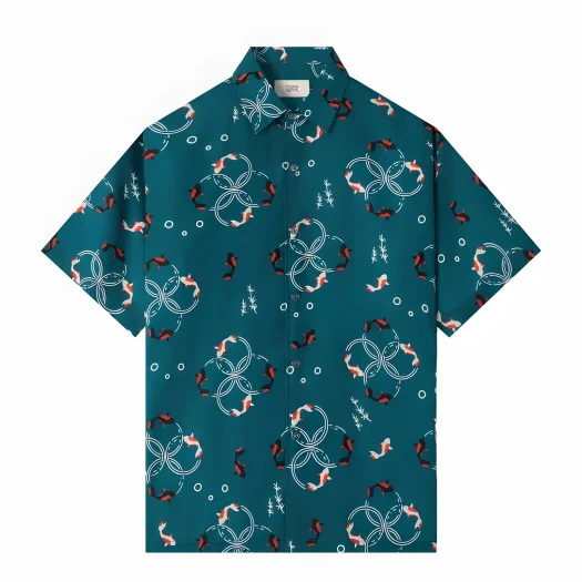 Telusur Kultur Batik Print Shirt – Nusantara Inspired – Fish Motif – Blue