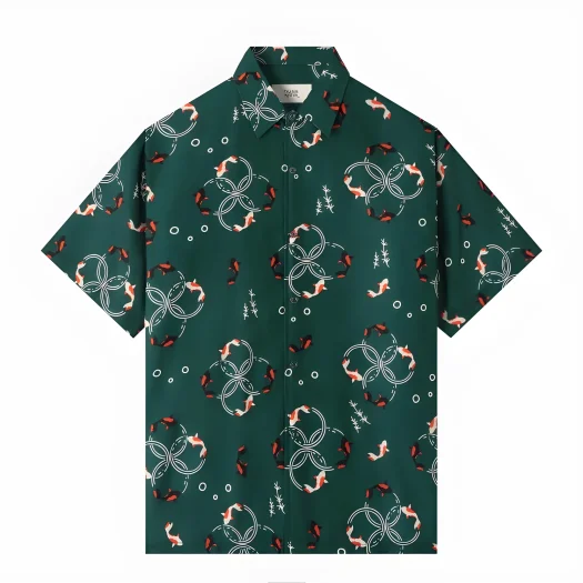 Telusur Kultur Batik Print Shirt – Nusantara Inspired – Fish Motif – Green