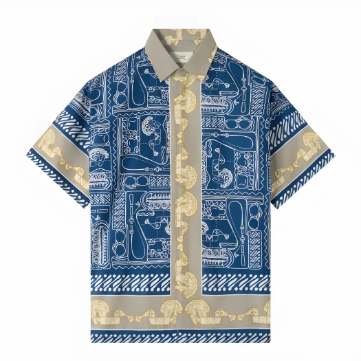 Telusur Kultur Batik Print Shirt – Nusantara Inspired – Lumping Horse Design – Blue
