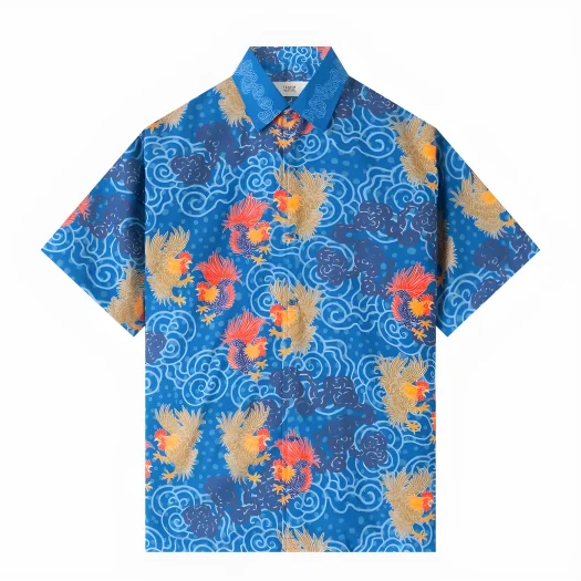 Telusur Kultur Printed Batik Shirt – Nusantara Pattern – Rooster Design – Blue