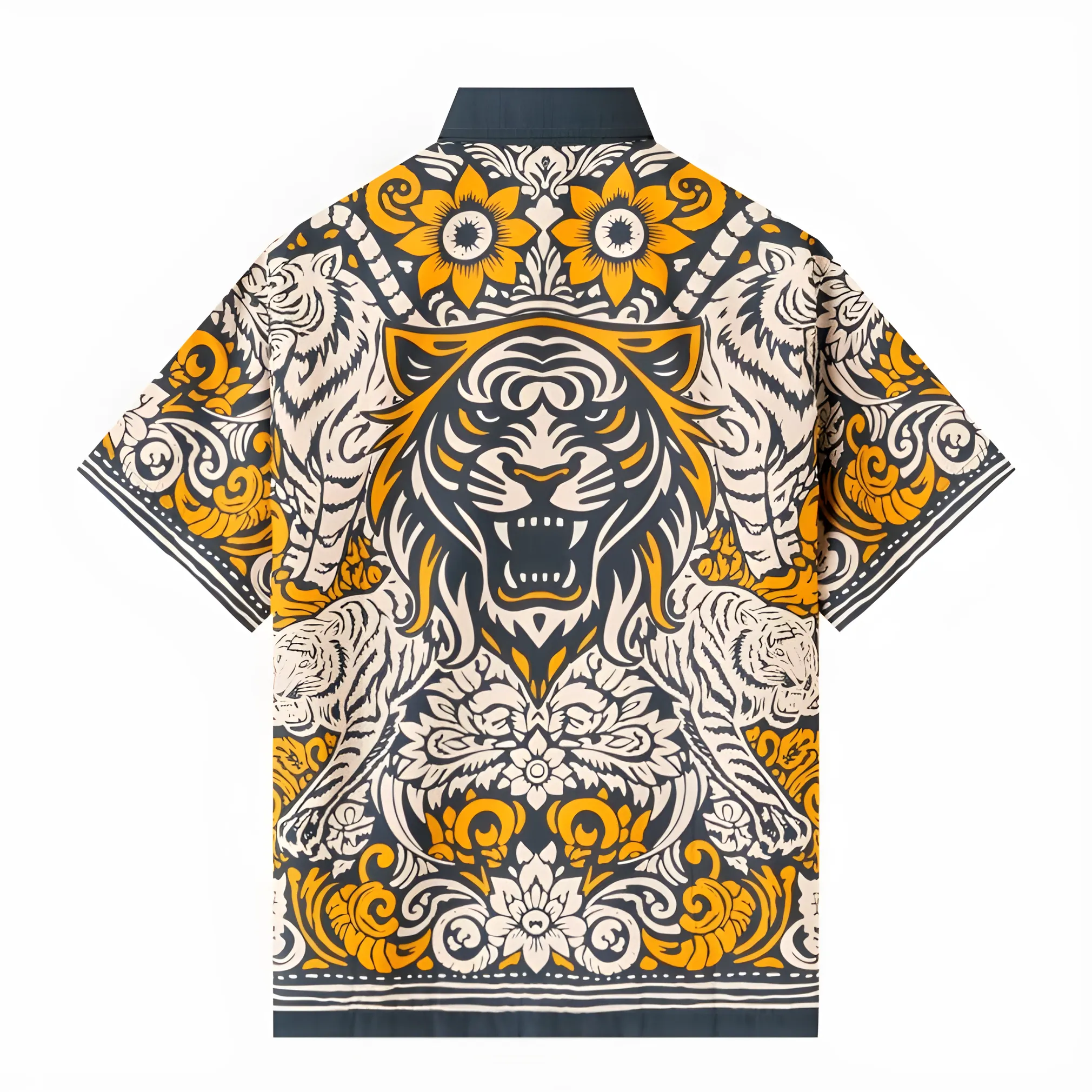 Telusur Kultur Printed Batik Shirt - Nusantara Inspired - Tiger Design - Ocean Blue | Nusamade Telusur Kultur Printed Batik Shirt - Nusantara Inspired - Tiger Design - Ocean Blue - Image 4