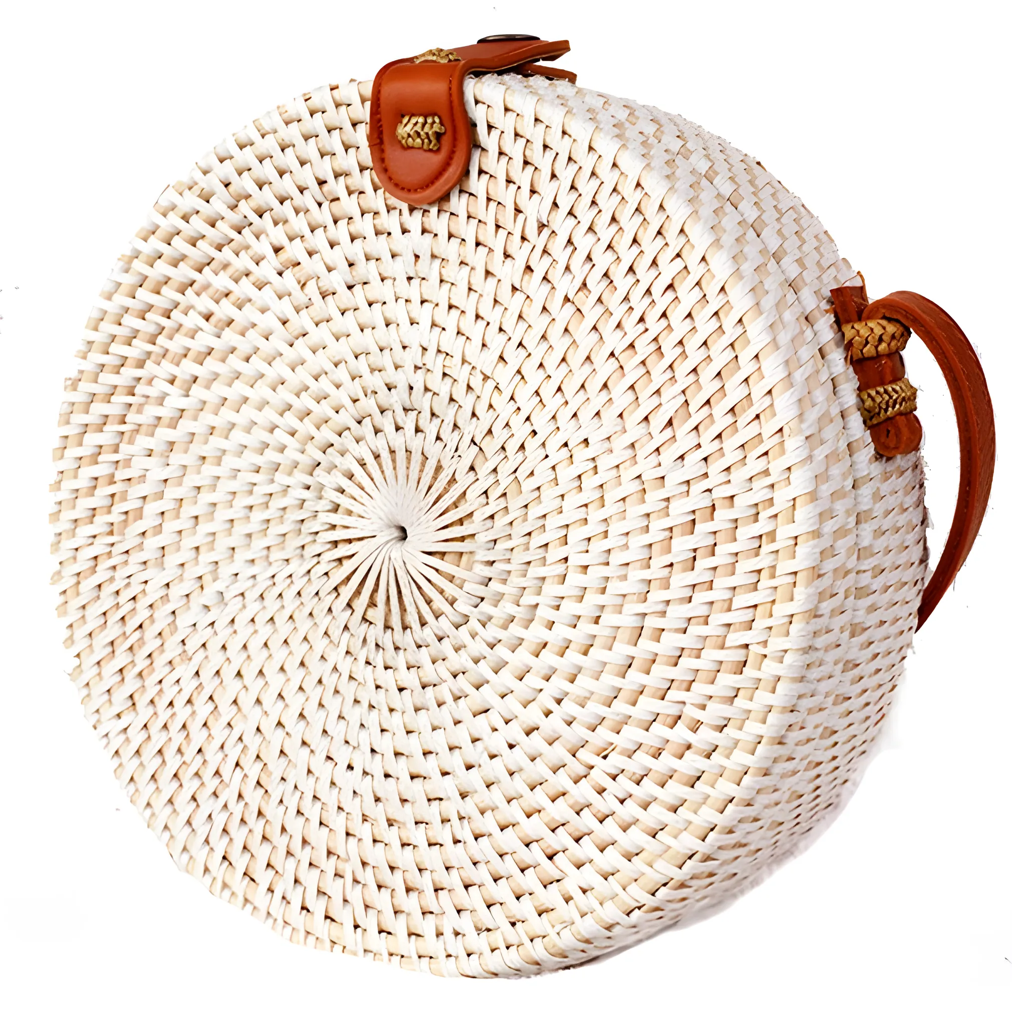Bali Handmade Round Rattan Bag – 20 cm Diameter