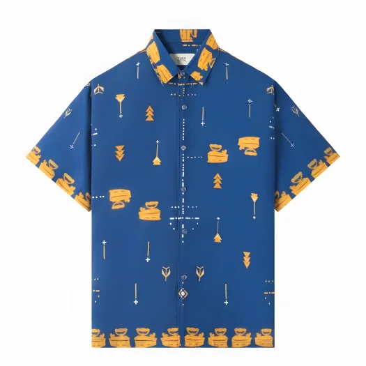 Telusur Kultur Batik Print Shirt – Nusantara Inspired – Iron Design – Blue