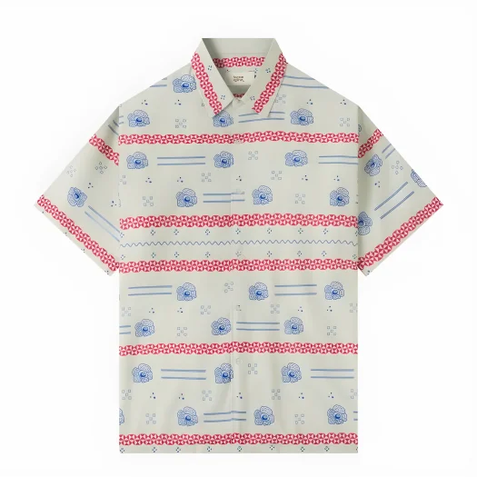 Telusur Kultur Cultural Exploration Batik Print Shirt – Nusantara Pattern – Rafflesia – Ivory White