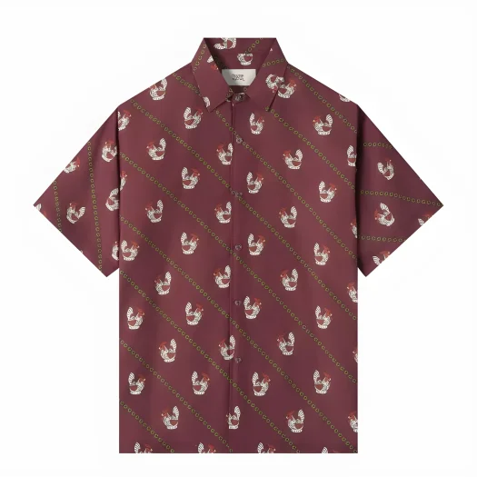 Telusur Kultur Batik Print Shirt – Nusantara Inspired – Chicken Piggy Bank Design – Brown