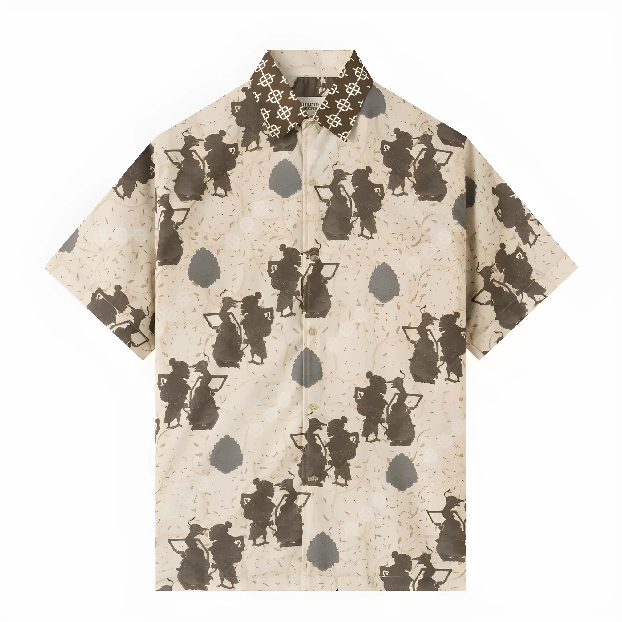 Telusur Kultur Printed Batik Shirt – Nusantara Heritage Design – Punokawan – Light Cream