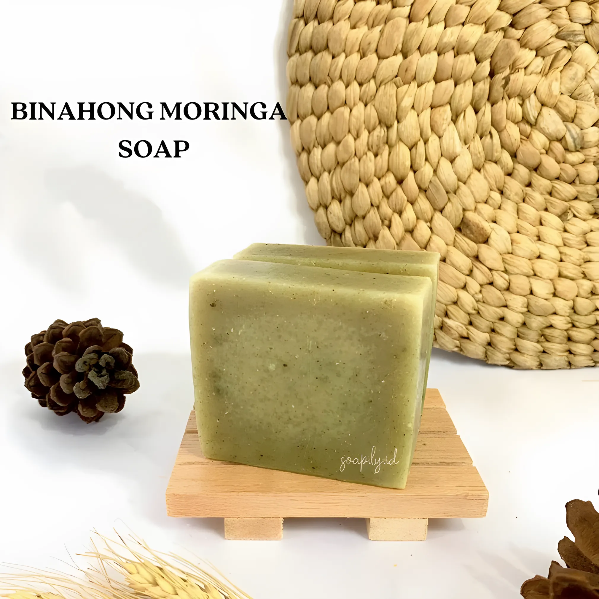Soapily Natural Binahong Moringa Soap for Acne-Prone Skin – Herbal Kelor Cleanser for Radiant Complexion
