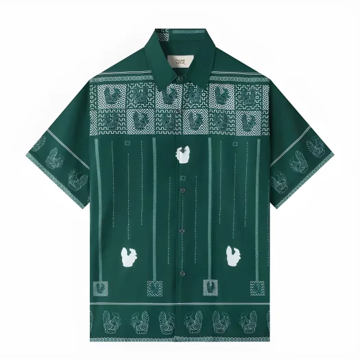 Telusur Kultur Batik Print Shirt – Nusantara Inspired – Chicken Piggy Bank – Green